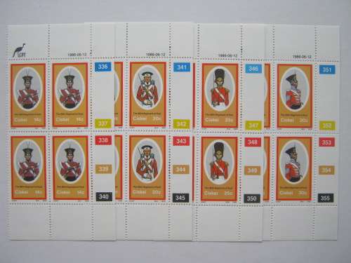 CISKEI - 1986 BRITISH MILITARY UNIFORMS (3rd SERIES) - FULL SET OF CONTROLS - MNH