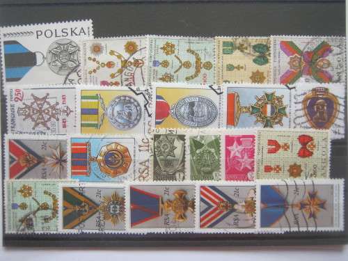MEDALS ON STAMPS - SELECTION OF 21 STAMPS - BID PER STAMP