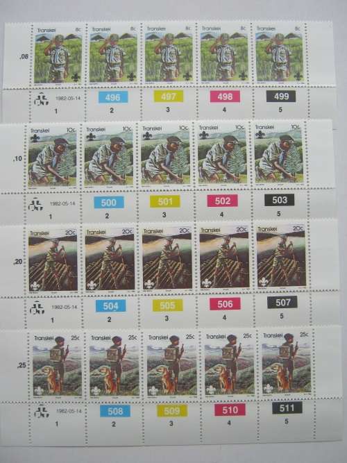TRANSKEI - 1982 BOY SCOUTS - FULL SET OF CONTROLS - MNH