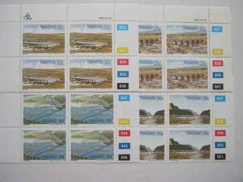 TRANSKEI - 1985 BRIDGES - FULL SET OF CONTROLS - MNH