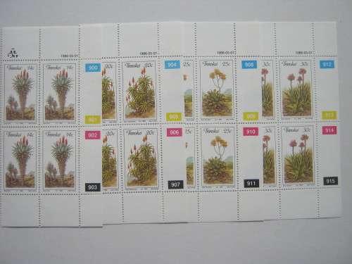 TRANSKEI - 1986 ALOES - FULL SET OF CONTROLS - MNH