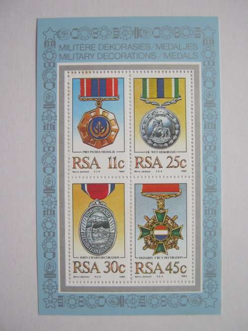 RSA - 1984 MILITARY DECORATIONS - MINIATURE SHEET #4 - MNH