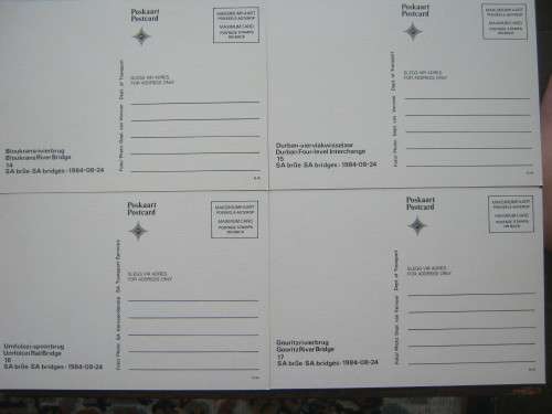 RSA - 1984 BRIDGES - SET OF UNSERVICED MAXICARDS - MNH