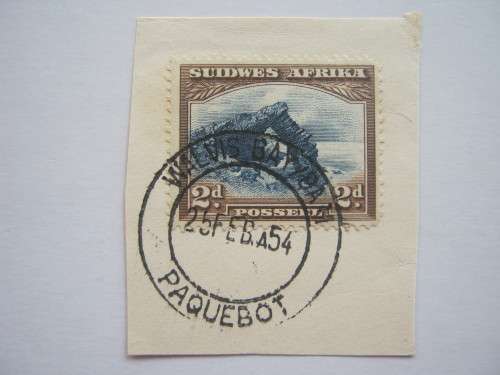 SWA - 1931 DEFIN ISSUE - 2d SINGLE ON PAPER WITH CLEAR "PAQUEBOT'' CANCELLATION
