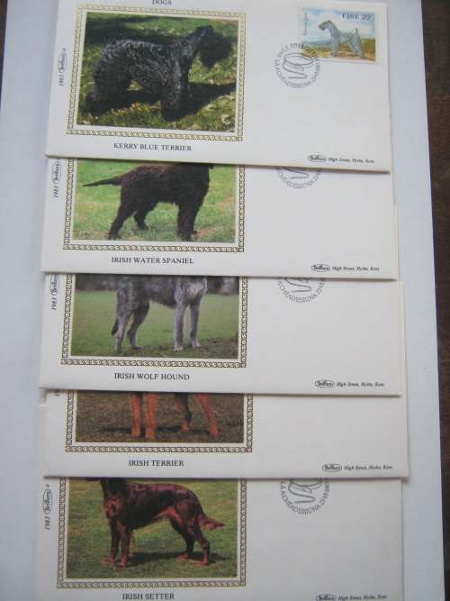IRELAND - 1983 IRISH DOGS - SET OF 5 FDC's - GOOD CONDITION