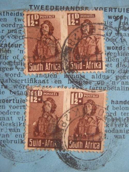 UNION - 1946 POSTAGE STAMPS USED FISCALLY - ON PAPER