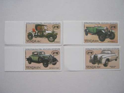 VENDA - 1986 INTERNATIONAL CAR RALLY - FULL SET OF SINGLES (MNH)