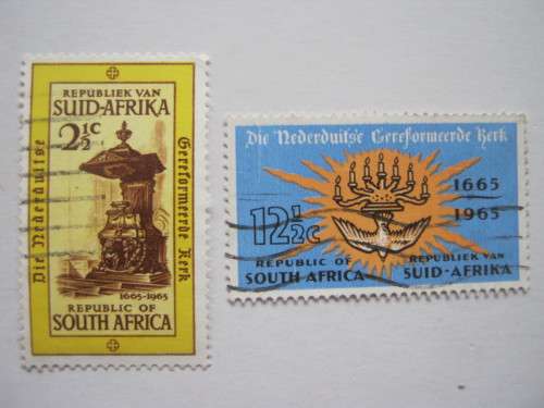 RSA - 1965 TERCENTENARY OF DUTCH REFORMED CHURCH - FULL SET OF SINGLES - USED