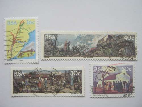 RSA - 1988 150th ANNIV OF THE GREAT TREK - FULL SET OF SINGLES - USED POSTALLY