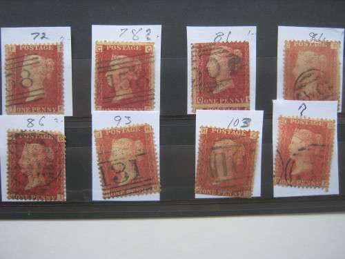 GB QV - SELECTION OF PENNY REDS - USED