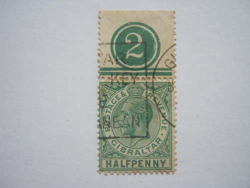GIBRALTAR - 1912 DEFIN ISSUE KGV - 1/2d GREEN - USED
