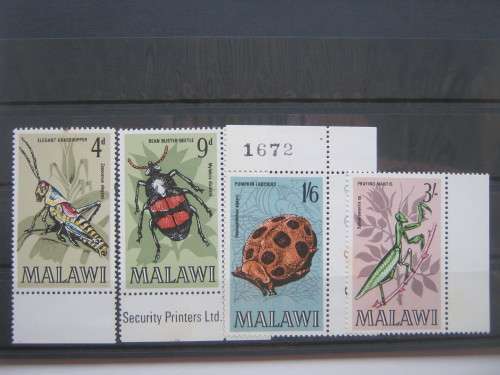 MALAWI - 1970 INSECTS - FULL SET OF 4 - MNH