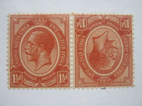 UNION - 1913 DEFIN ISSUE KGV - 1&1/2d CHESTNUT - TETE-BECHE (PAIR) - MNH