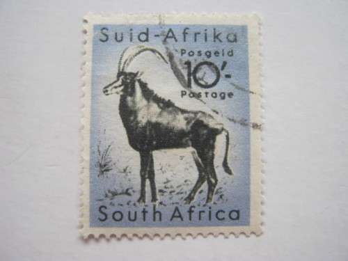 UNION - 1954 DEFIN ISSUE - 10/- SABLE ANTELOPE - USED