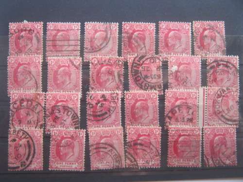 COGH - 1902-04 DEFIN ISSUE KEVII - 1d CARMINE - 24 STAMPS - USED