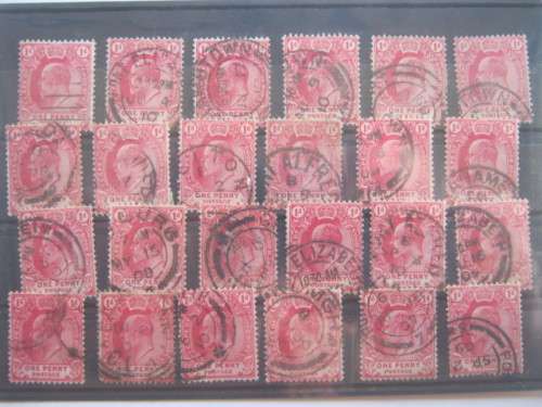 COGH - 1902-04 DEFIN ISSUE KEVII - 1d CARMINE - 24 STAMPS - USED