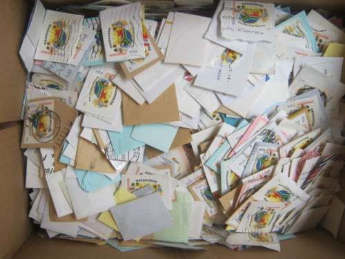 BOX ALMOST FULL OF RSA 1995 MASAKHANE STAMPS ON PAPER
