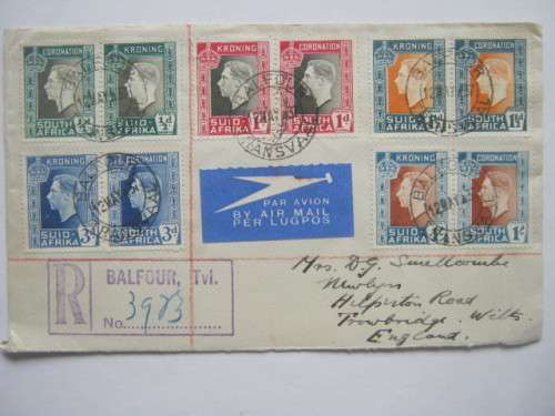 UNION - 1937 CORONATION OF KGVI - FULL SET ON PAPER WITH FD CANCELLATION AND VARIETY ON 1/-