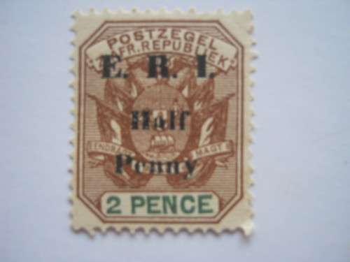 TRANSVAAL - 1901 OVERPRINT `ERI Half Penny` on 2d BROWN - SINGLE - MNH