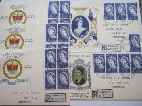 UNION - 1953 CORONATION OF QEII - SELECTION OF ILLUSTRATED FDC`s - BID PER COVER