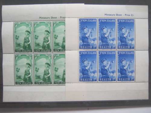 New Zealand - 1958/59/61 Health Stamps - 3 Full Sets in Miniature Sheets -Unused