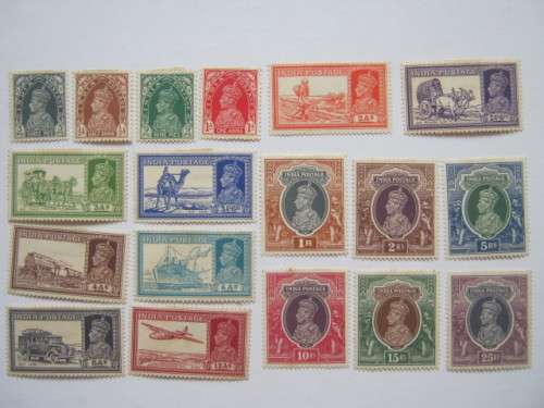 INDIA - 1937 DEFIN ISSUE KGVI - FULL SET OF SINGLES - UNUSED