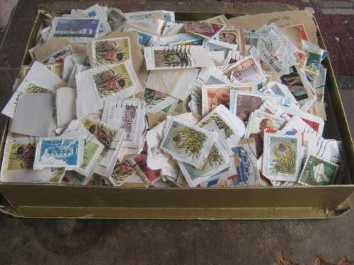 ROWNTREES `DAIRY BOX` FULL OF STAMPS ON PAPER - MOSTLY RSA/UNION
