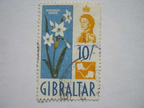Gibraltar - 1960 Defin Issue "QEII" - 10/- Rock Lily - Single - Fine Used