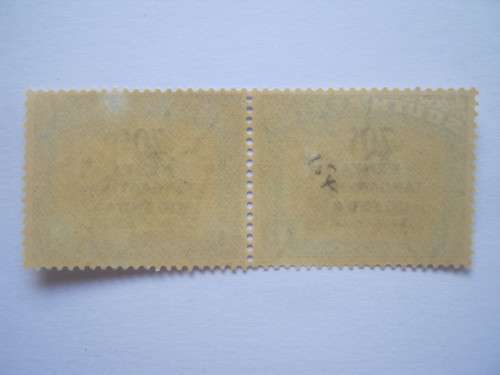 K.U.T. - 1941 STAMPS OF SA OPTD and SURCH - 70c ON 1/- BROWN and BLUE - HORIZONTAL PAIR - UNUSED