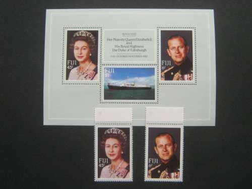 THEMATICS - FIJI - 1982 ROYAL VISIT - FULL SET OF SINGLES plus MINIATURE SHEET - UNUSED