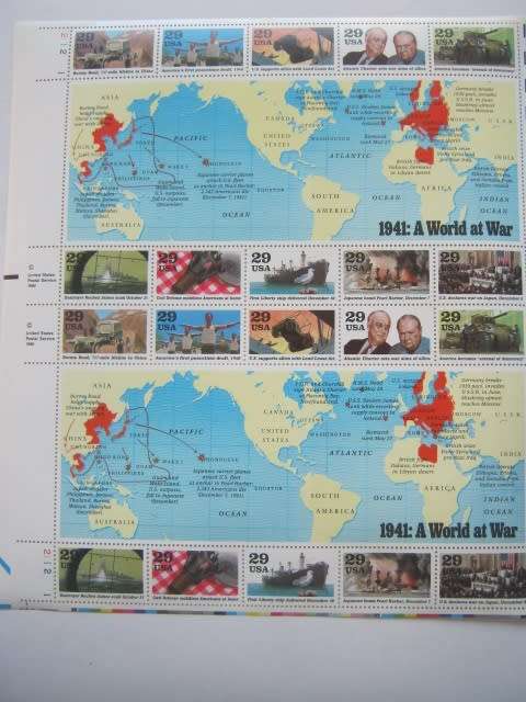 THEMATICS - USA - 1991/93/94 AMERICA`s PARTICIPATION IN WWII - HALF and FULL SHEETS