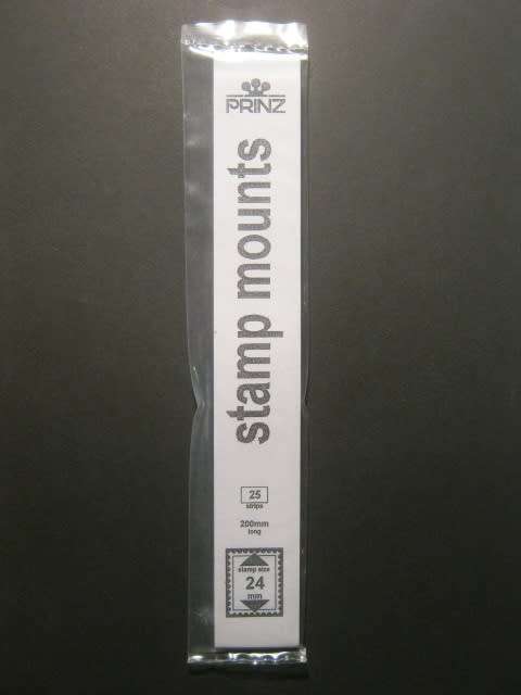 `PRINZ` STAMP MOUNTS - STAMP SIZE 24mm - 25 STRIPS - 200mm LONG