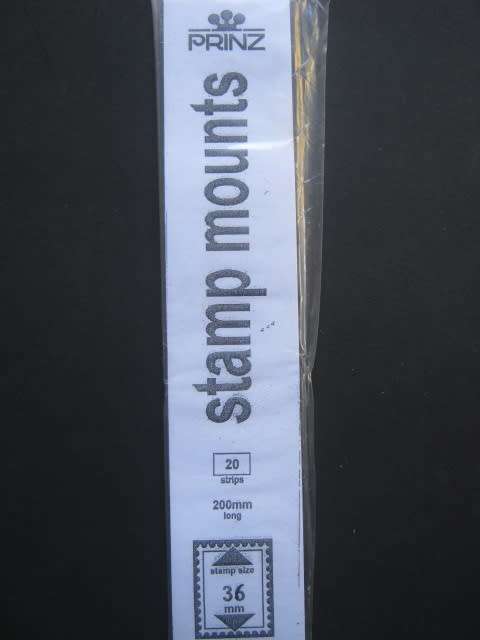 `PRINZ` STAMP MOUNTS - STAMP SIZE 36mm - 20 STRIPS - 200mm LONG