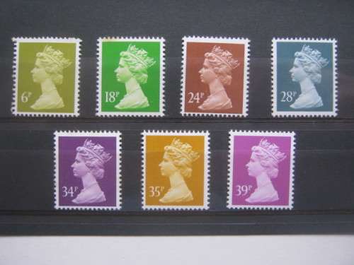 GB QEII - 1971-96 DEFIN ISSUE `MACHINS` - SELECTION OF SINGLES - UNUSED
