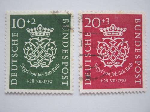 GERMANY - 1950 DEATH CENTENARY OF BACH - FULL SET OF SINGLES - FINE USED