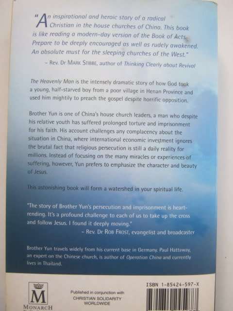THE HEAVENLY MAN - REMARKABLE TRUE STORY OF CHINESE CHRISTIAN BROTHER YUN - WITH PAUL HATTAWAY