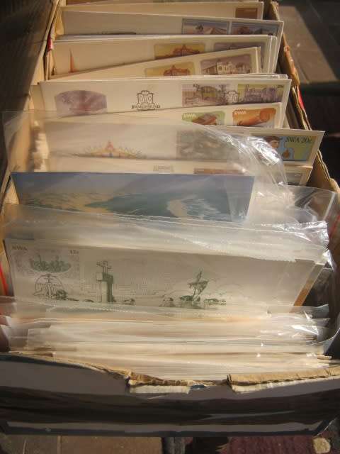 LARGE BOX - FULL OF FDC`s AND MAXICARDS - MAINLY SWA - SOME WITH RUST AND LOTS OF DUPLICATION