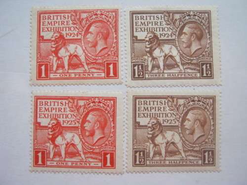 GB KGV - 1924-25 BRITISH EMPIRE EXHIBITION - TWO FULL SETS (DATED 1924 and 1925) - MNH