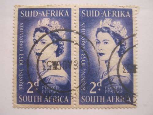 **R1 START** UNION - 1953 CORONATION OF QEII - PAIR - USED