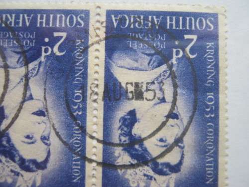**R1 START** UNION - 1953 CORONATION OF QEII - PAIR - USED