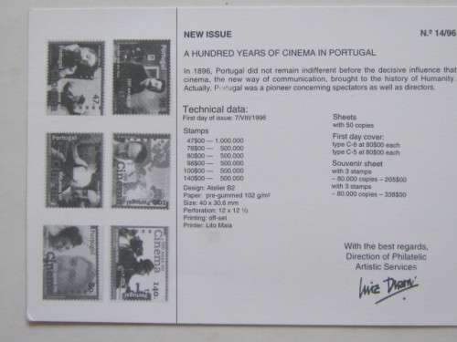 **R1 START** PORTUGAL - 1993-96 - SELECTION OF 26 BULLETINS FOR NEW STAMP ISSUES IN POSTCARD FORMAT