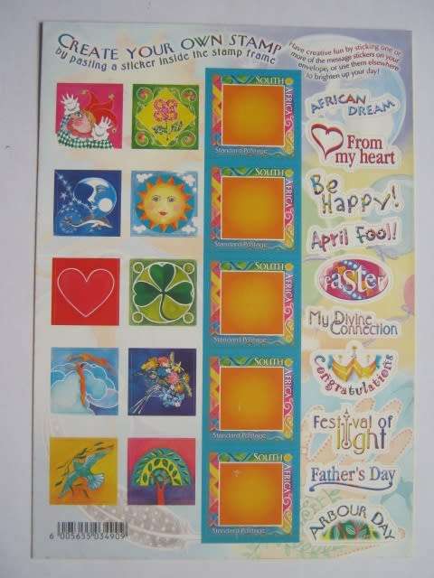 RSA - 2001 CREATE YOUR OWN STAMP (STAMPS AND LABELS ON BOTH SIDES) - COMPLETE SHEET - MNH