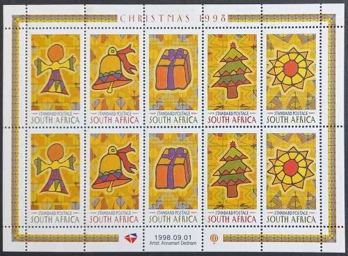 RSA - 1998 CHRISTMAS - SHEETLET OF 10 - UNUSED