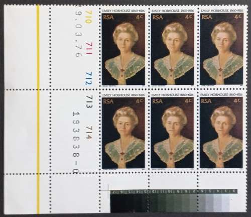 RSA - 1976 EMILY HOBHOUSE - CONTROL BLOCK OF 6 - UNUSED