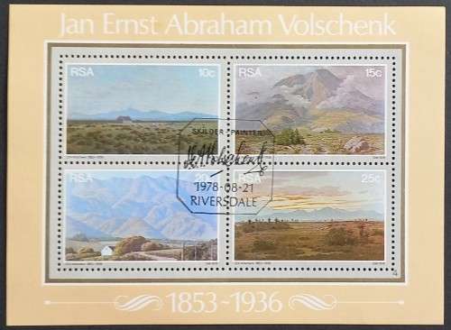 RSA - 1976 J A E VOLSCHENK - MINIATURE SHEET # 4 - CTO