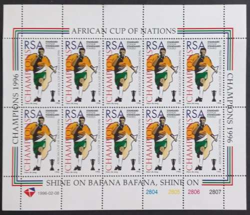 RSA - 1996 AFRICAN CUP OF NATIONS - FULL SHEETLET OF 10 - UNUSED