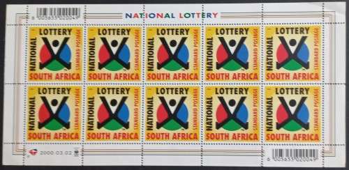 RSA - 2000 NATIONAL LOTTERY - FULL SHEETLET OF 10 - UNUSED