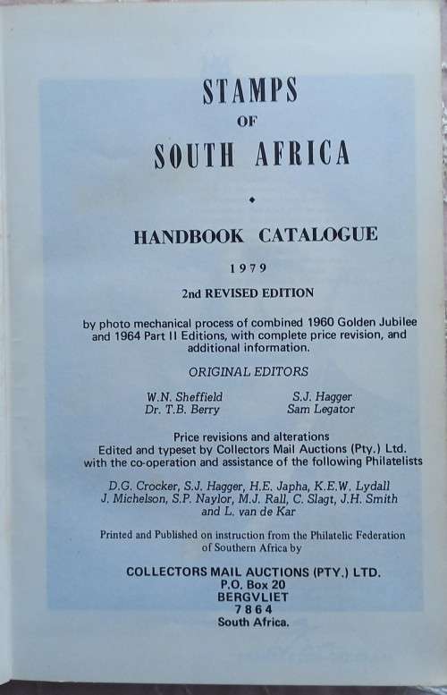 STAMPS OF SOUTH AFRICA - HANDBOOK/CATALOGUE - 2nd REVISED EDITION - PUBLISHED 1979