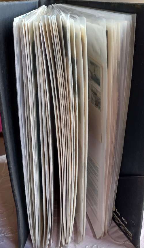 SWA/NAMIBIA - GOOD COLLECTION OF MINT, USED, MINI-SHEETS AND FDC`s - RINGBINDER FILE WITH SLIPCASE