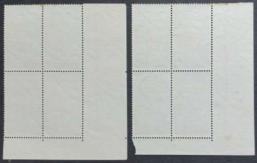 RSA - 1963 CENTENARY OF RED CROSS - 2,5c - TWO x CONTROL BLOCK OF 4 (A & B PANE) - MNH